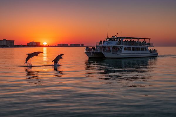 Sunset dolphin cruise on the Gulf of Mexico